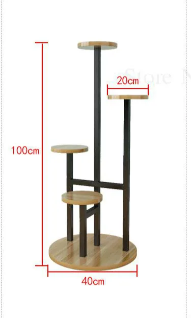 

Flower Shelf Indoor Flower Rack Stand Living Room Balcony Plant Stand Wrought Wood Flower Pot Garden Plant Stand 101636