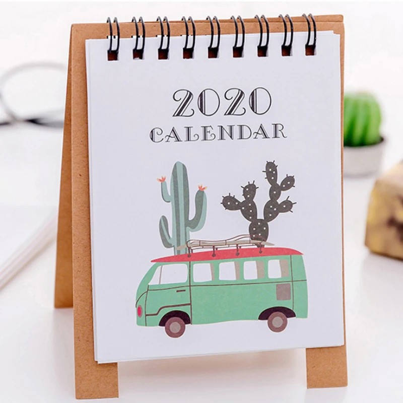 Настольный календарь 2020 года с изображением кактуса/автомобиля ежедневный