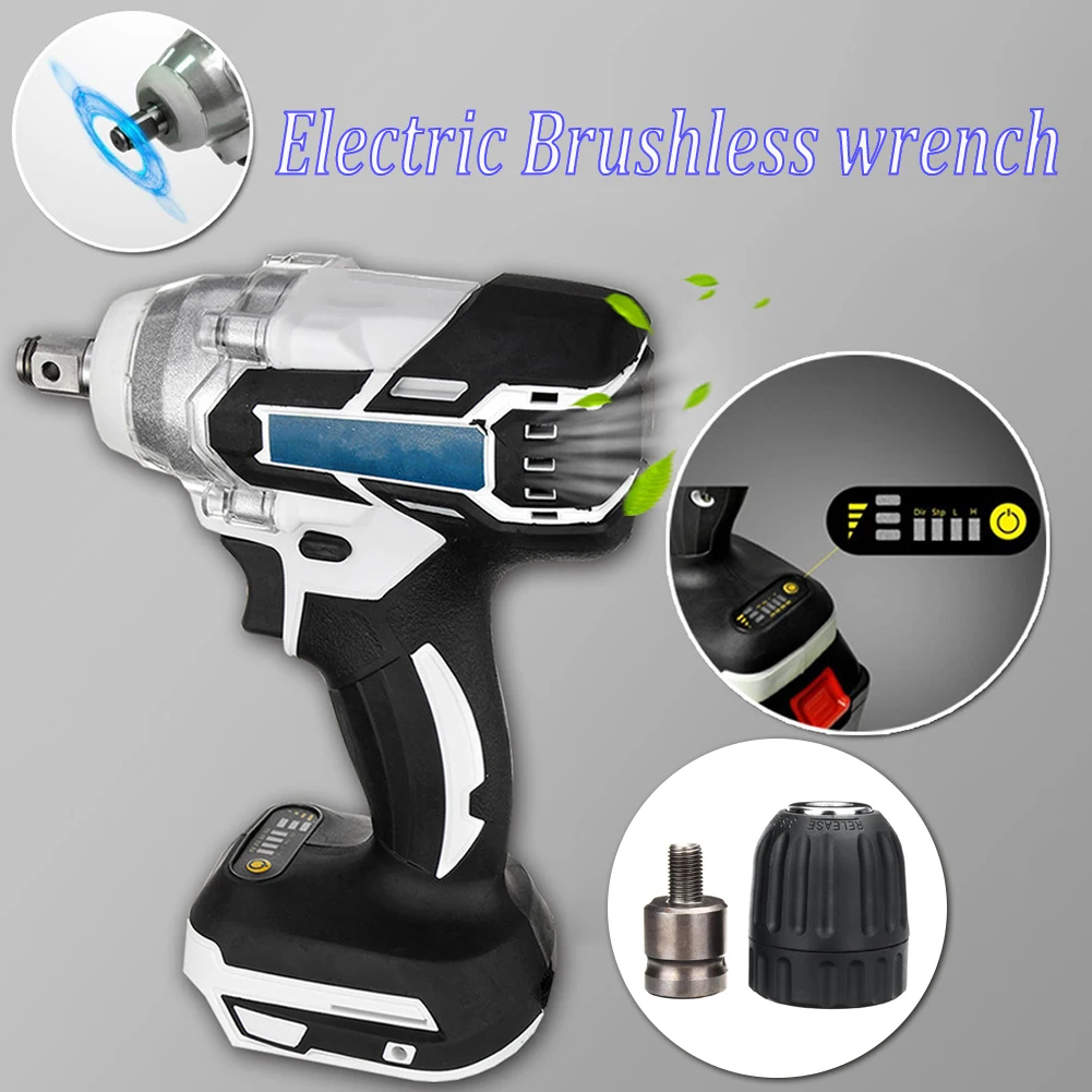 

1280W Cordless Drill Brushless Electric Hammer 19800mAH 240-520NM Adjustable 0~3600 RPM 240-520NM Torque