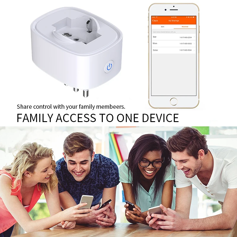 16A WiFi Smart Plug With IT Energy Monitor Power Multi Tuya APP Control Works Google Alexa Assistant Life | Электроника