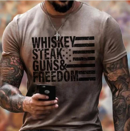 Футболка мужская повседневная с коротким рукавом хлопковая модная Свободная