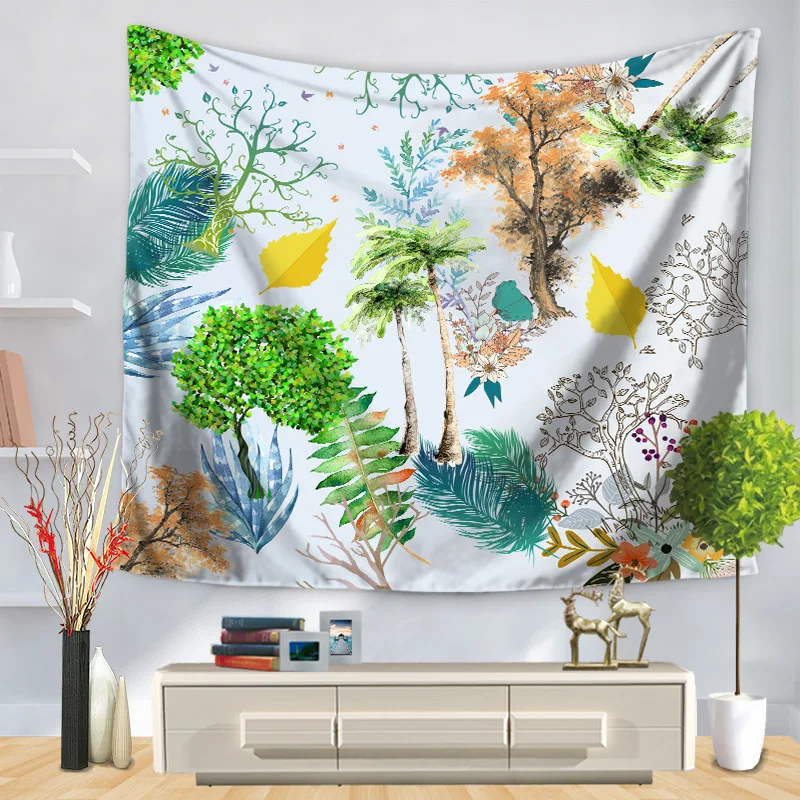 Индийский гобелен в виде мандалы гобелены стиле хиппи настенные птиц растений