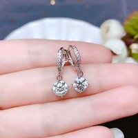 2021 new contracted korean joker shiny crystal sweet drop earrings fashion small fresh geometric modelling senior women earrings