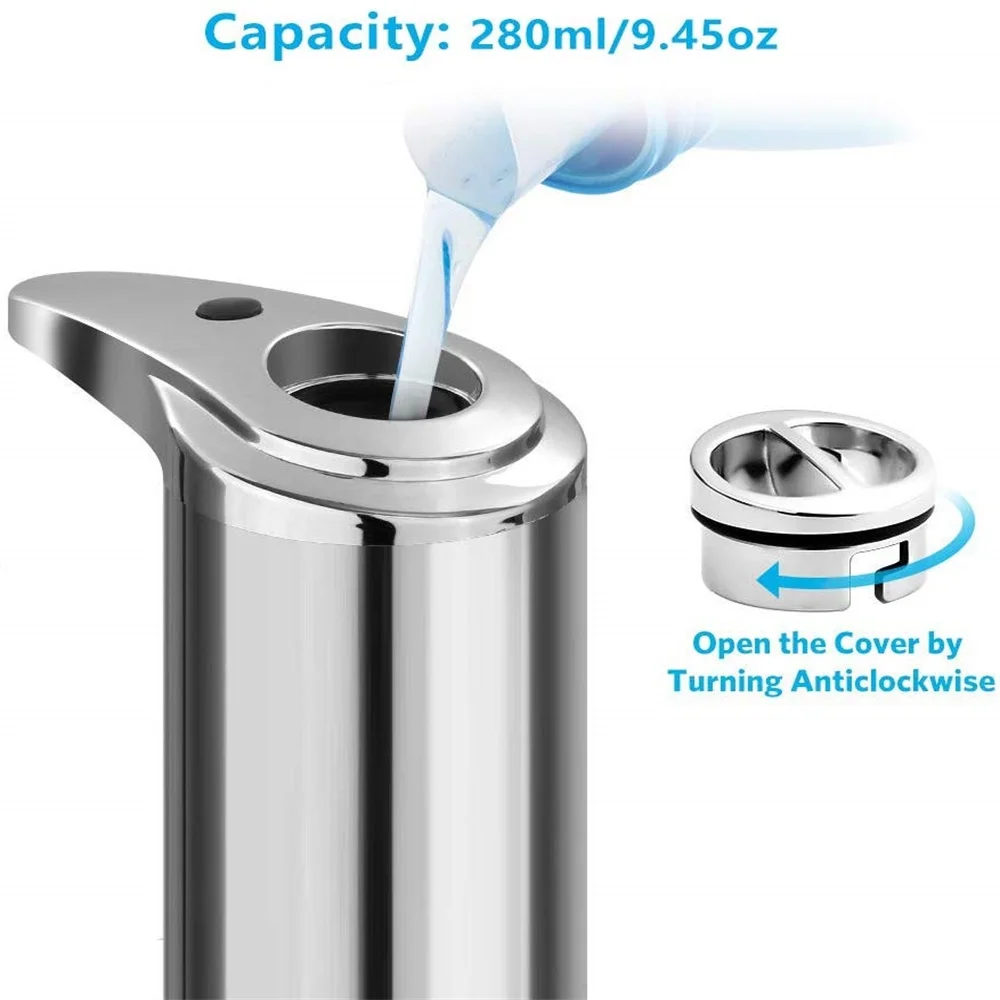 Автоматический диспенсер для жидкого мыла из нержавеющей стали без рук ИК датчик