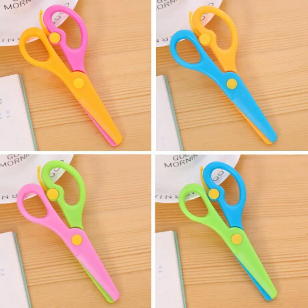 

Art Child Safety Scissors Prevent Hand Injury DIY Photo Protection Student Scissors Environmental Scissors Plastic Paper-cu W3Z1