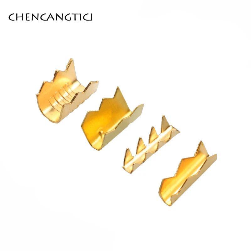 100 шт. акулий зуб обжимной терминал покрытый крокодилом головка медная
