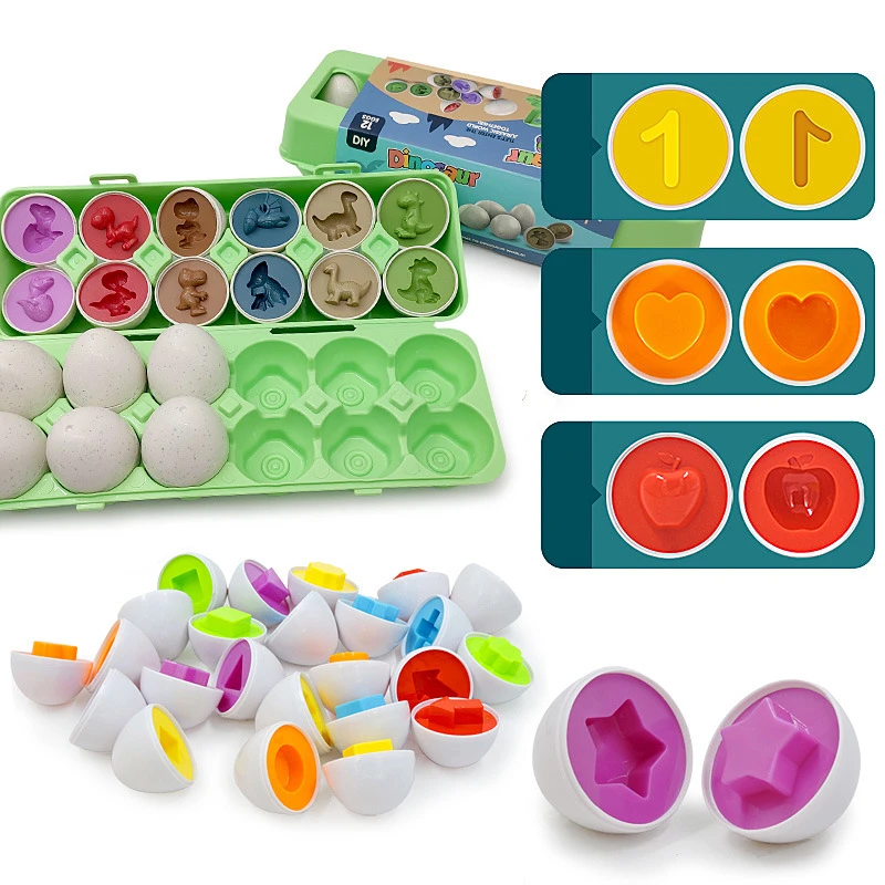 

12pcs Baby Montessori Learning Education Math Toy Smart Eggs Puzzle Matching Toys Plastic Screw Building Blocks For Children ZLL
