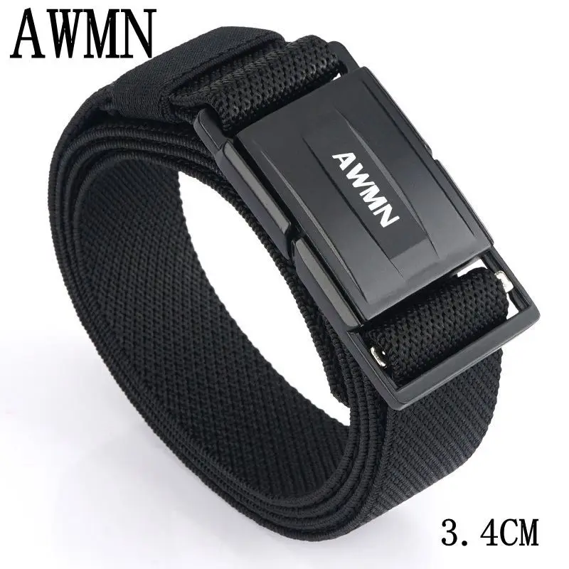 Luxury Good quality canvas Knitted nylon Magnetic buckle man Belts Army Tactics design for  male strap 125cm