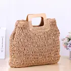 Женская винтажная Соломенная Сумочка, богемный пляжный саквояж ручной работы, вместительный чемоданчик из ротанга, подходит для путешествий, лето