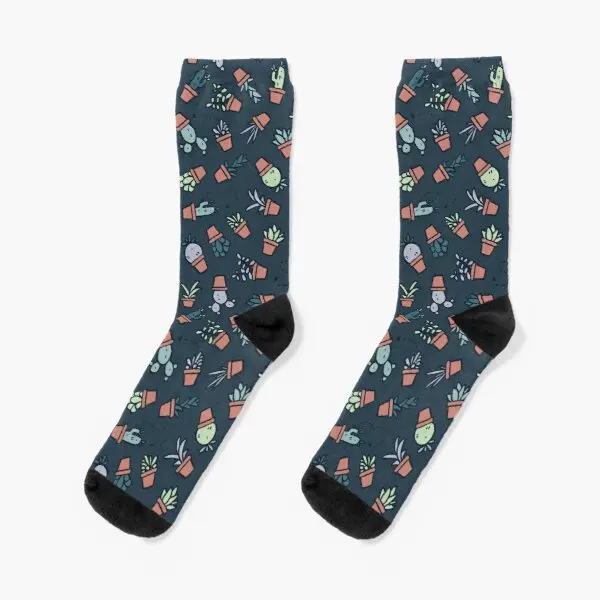 

Succulent Tumble Crew Socks Black Ankle Mens Women Best Knee High