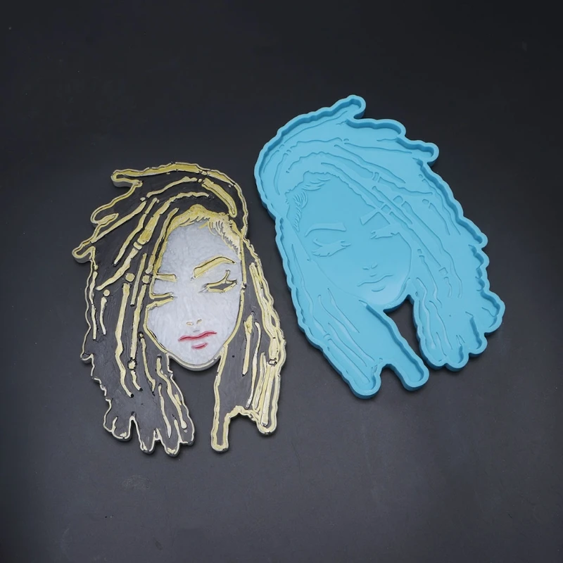 

2 Pcs/Set Goddess Coaster Epoxy Resin Mold Tray Cup Mat Casting Silicone Mould DIY Crafts Placemat Home Decorations Making X7YA