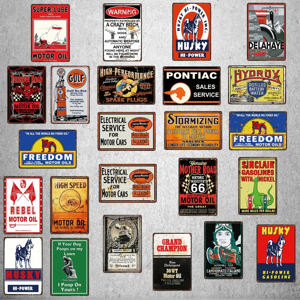 Двигатель масло Металл Предупреждение ющий знак потертый шик стены табличка