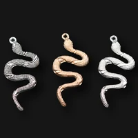 6pcs silver color golden viper pendants hip hop necklace earrings metal accessories diy charms for jewelry crafts making a2063