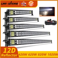 uni shine 22 32 42 50 52 led light bar dual row 420w 620w 820w 980w 1020w combo led driving work light for offroad car 4x4