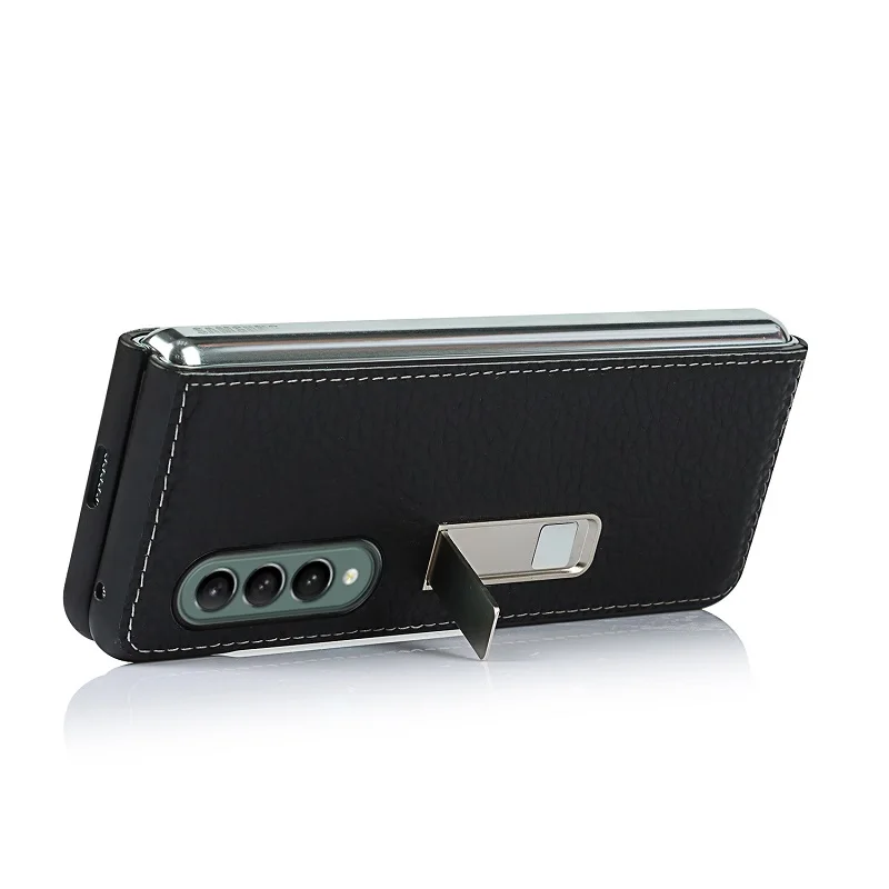 super luxury fahsion 100 genuine leather case cover with stand holder for samsung galaxy z fold 3 2 5g shockproof phone cases free global shipping