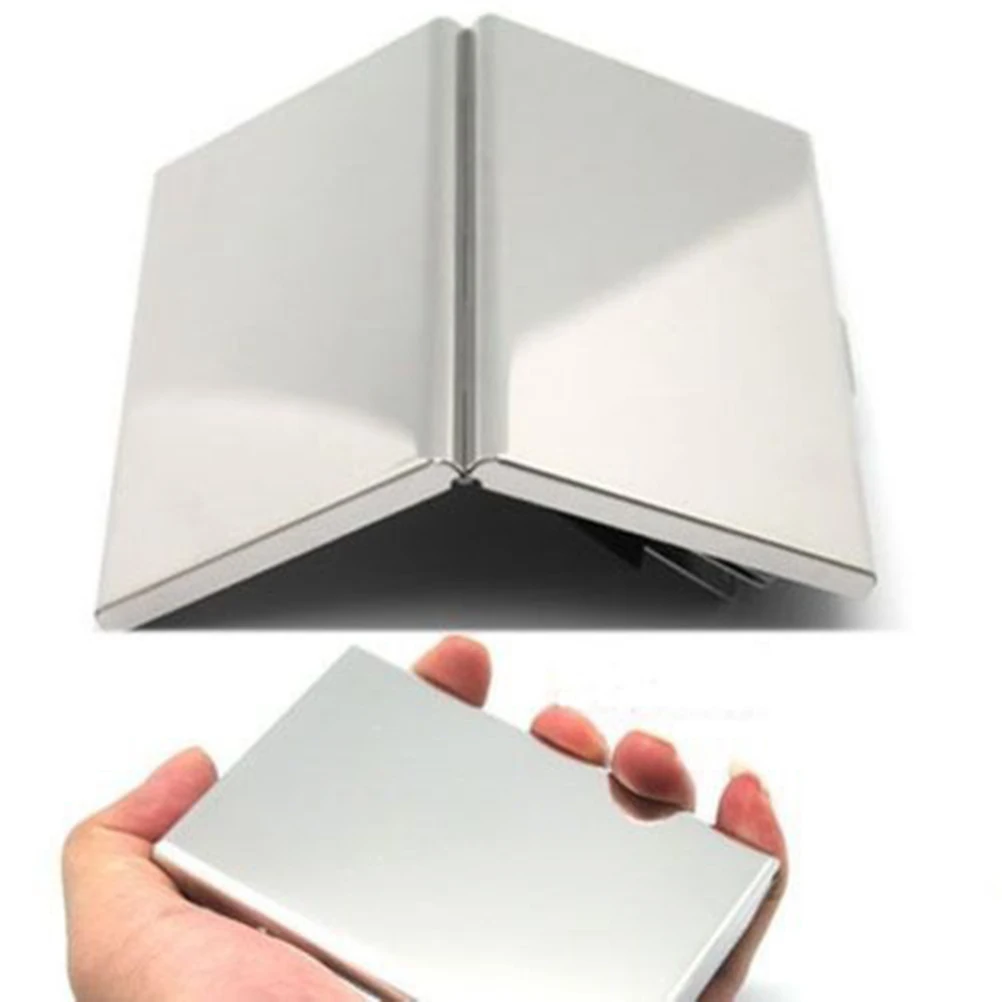 

1PCS Men Waterproof Stainless Steel Credit ID Card Mini Wallet Holder Pocket Case Box Silver Aluminium Metal Case Box Business