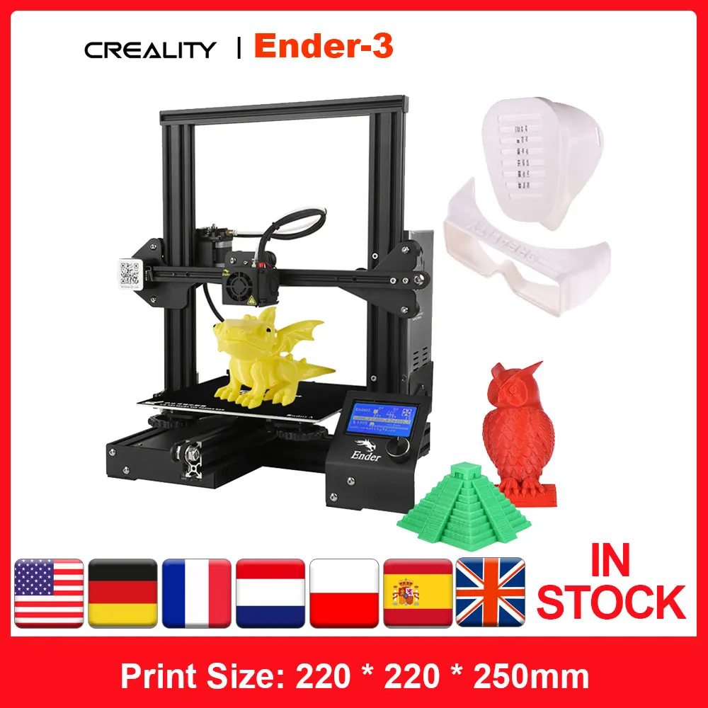 Creality 3D Ender 3 принтеры DIY Kit Друкер самостоятельной сборки 220*220*250 мм с возобновить