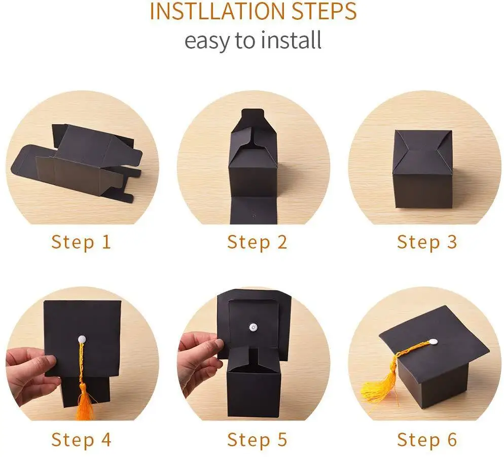 10 шт./лот докторская шляпа Кепка коробка для конфет украшение на выпускной