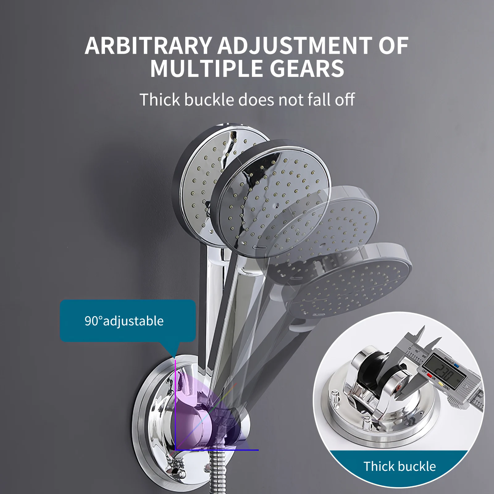 Perforation-Free Shower Bracket with Adjustable Universal Fixed Seat Head Bathroom Set Decoration Accessories | Обустройство дома