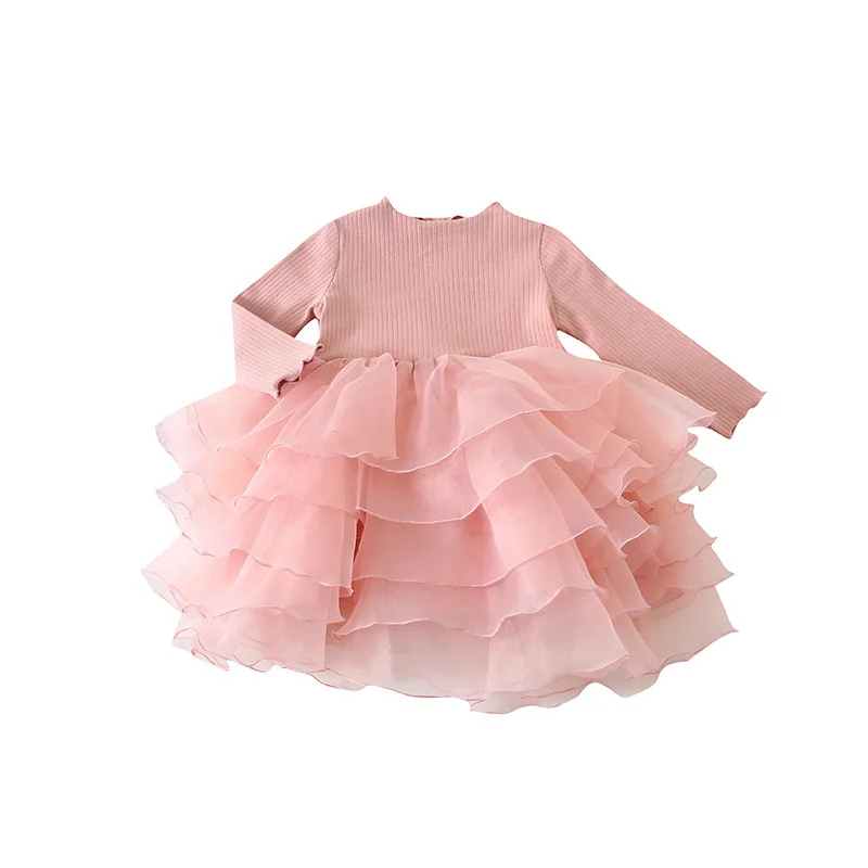Детское платье Новинка весеннее принцессы пышное средней длины для девочек