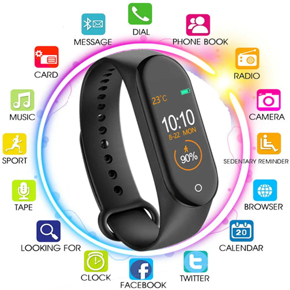 

M4 Smart bracelet Watch band 4 Fitness Tracker Sport Heart Rate Blood Pressure Smartband Monitor Wristband Watch Fit Men Women