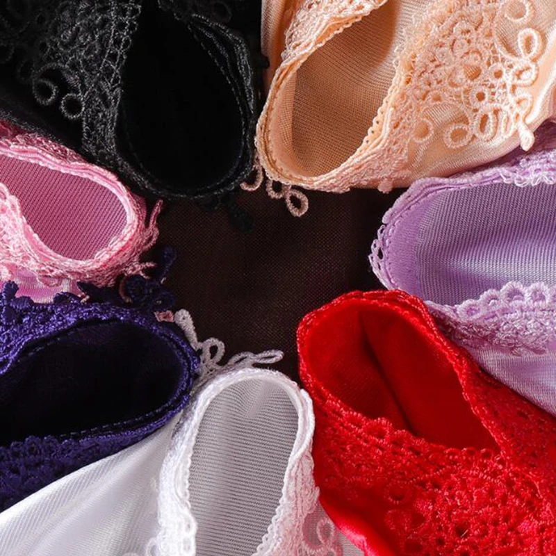 

Ice Silk Underpants Sexy Lace Panties Women Low Waist Lingerie Female Underwear Panties Comfortable Soft Summer Seamless Briefs