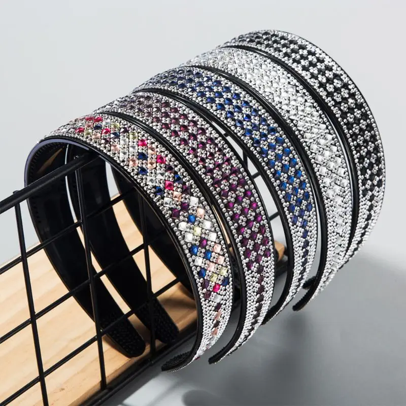 Роскошный ободок в стиле барокко цветные стразы Женская Нескользящая акриловая