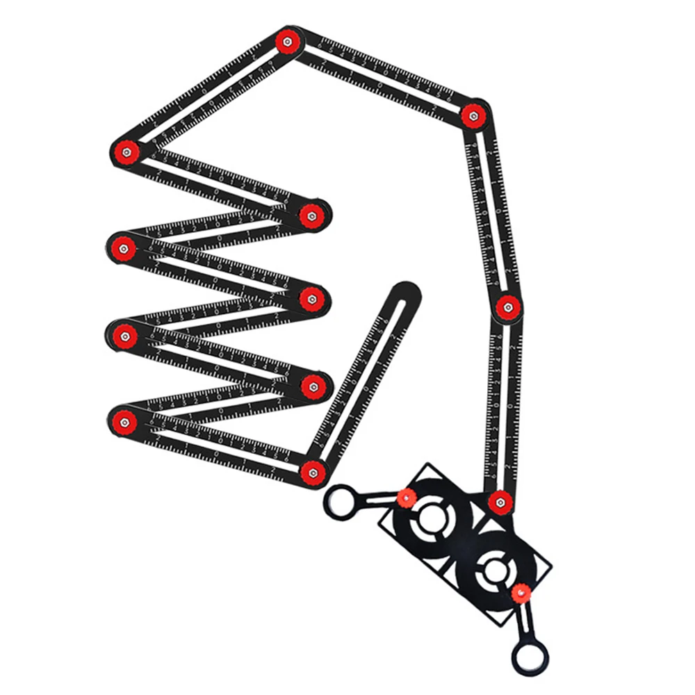

Folding Ruler Multi Angle Measuring Ruler Tool Tile Hole Punch Guide Locator Aluminium Alloy Angle Ruler Finder Gauging Tools