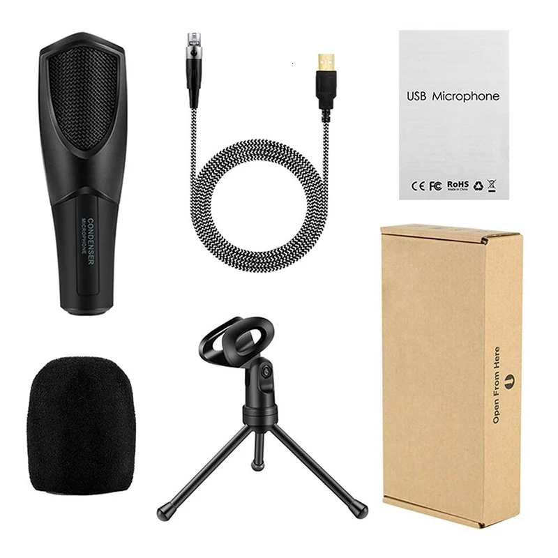 OGV Q3 USB конденсаторный микрофон комплект кардиоидный Подкаст Микрофон Студийный