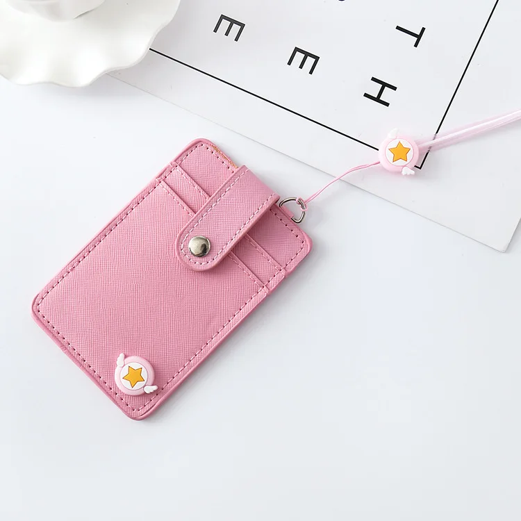 E Cardcaptor Sakura Card Captor мультфильм розовый брелок подвеска держатель идентификатор автобуса банковская карта Монета из искусственной кожи подвески-безделушки подарок - Цвет: E