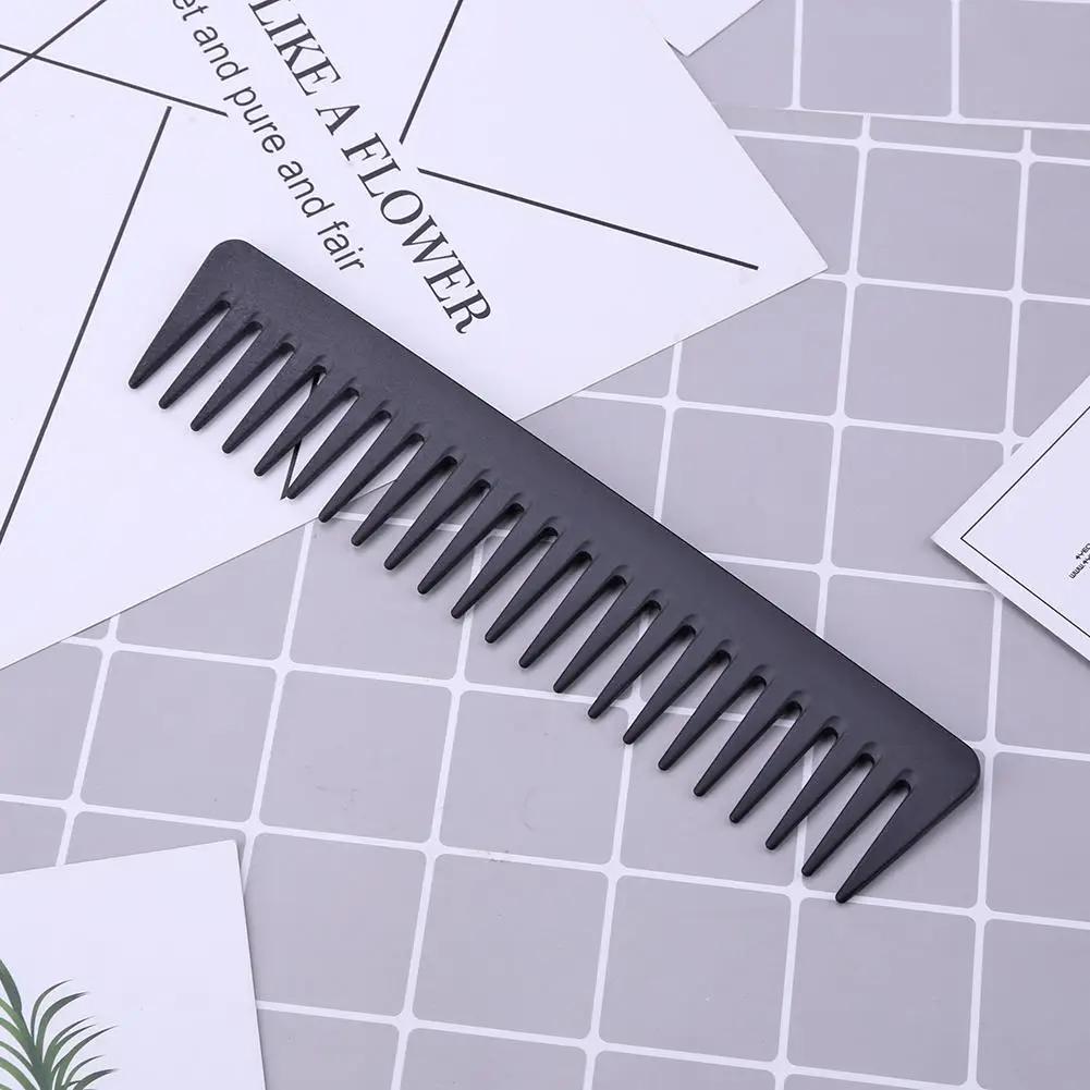 

Pro Wide Tooth Carbon Comb Professional Heat Resistance Durable Barber Hairdressing Cutting Salon Styling Tool Anti-Static Brush