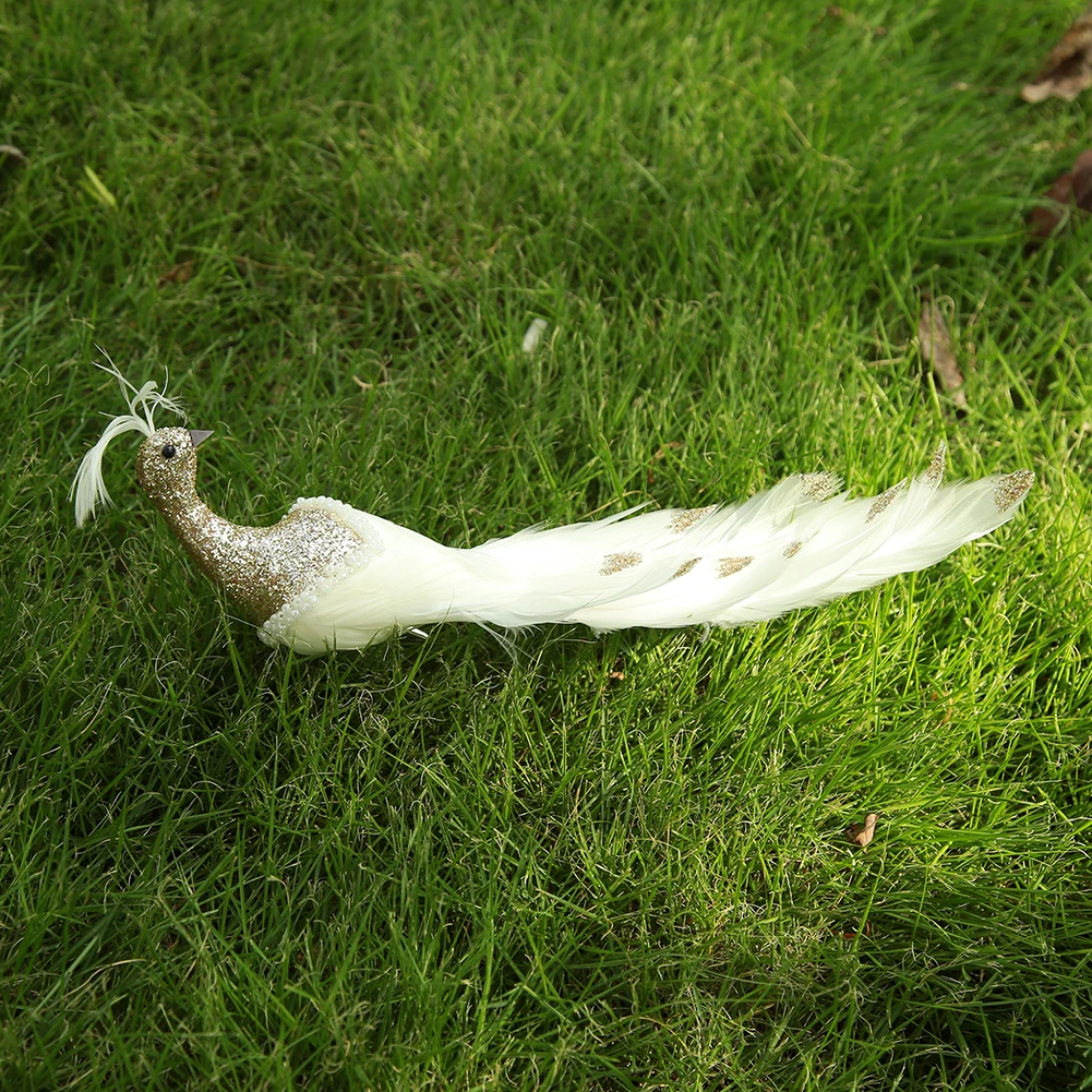 Artificial Simulation Feathers Peafowl Bird Model Garden Decoration Ornaments Wedding Ornament | Дом и сад