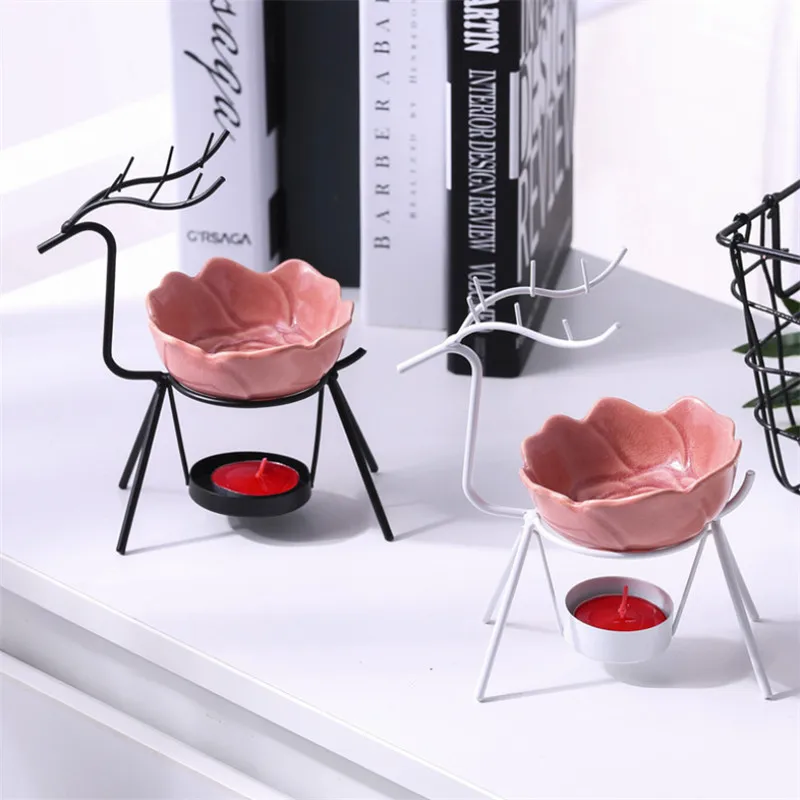 Подсвечник с оленем из нержавеющей стали ароматическая лампа для эфирных масел