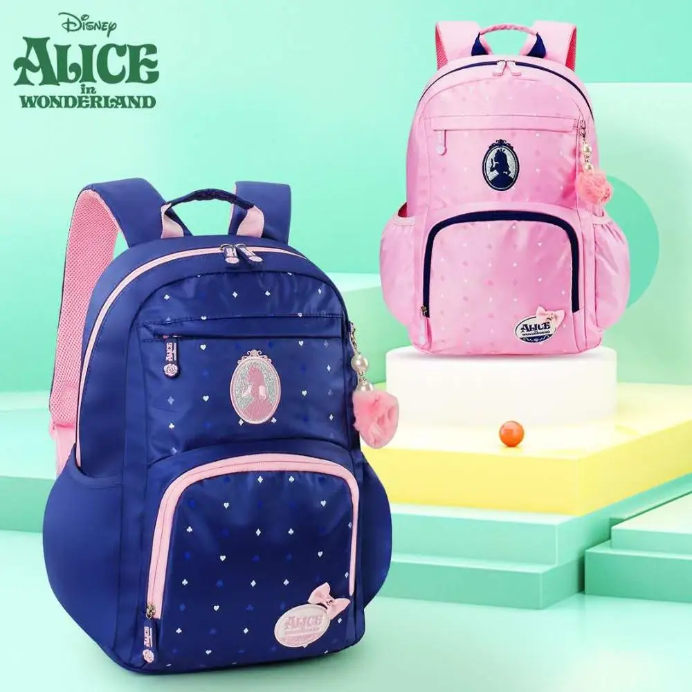Disney Alice school bags for girls primary school backpack super light water proof large capacity bags for teenage girls gifts