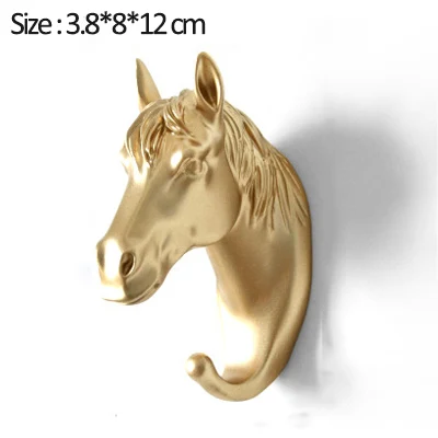 Gold-horse Домашний крючок, декоративный крючок, золотые крючки в виде животных, держатель для ключей, настенный домашний настенный крючок, многофункциональный подвесной крючок, держатель, настенный крючок - Цвет: Gold-horse