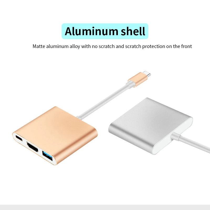 3-в-1 USB3.0 док-станция C-type HDMI концентратор USB адаптер для ноутбука MacBook смартфон расширение USB-C конвертер HDMI