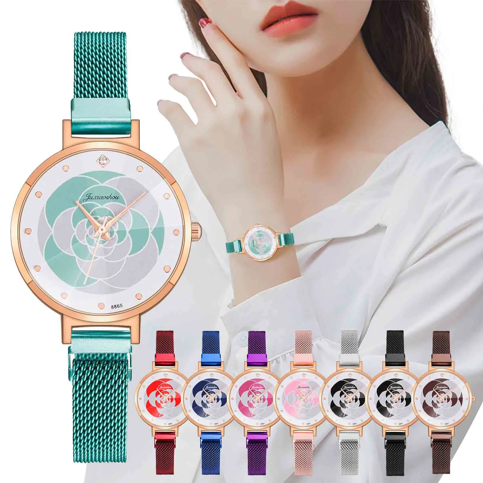 

OTOKY Korean version of simple rose pattern personalized women's quartz watch fashion watch 2021 trend new relógio feminino