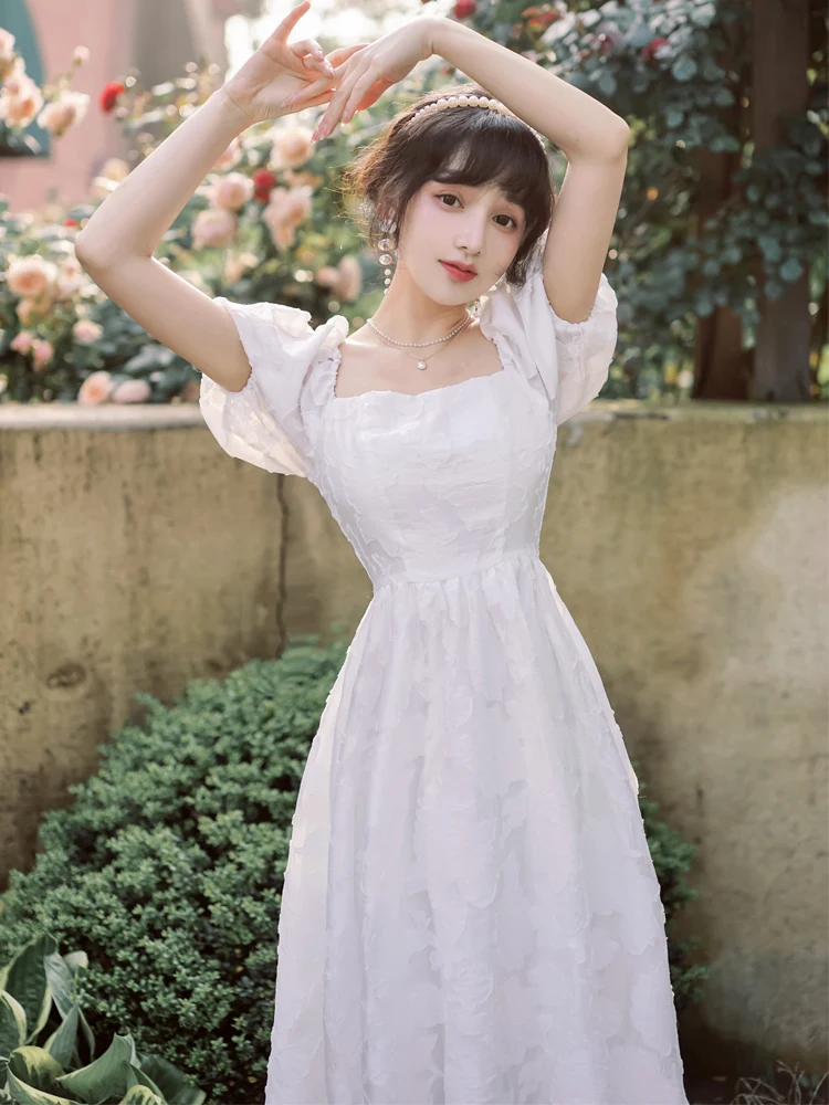 

Make spot jacquard French fairy skirt very white