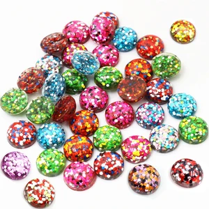 40 шт 12 мм новые модные смешанные цвета плоские задние Кабошоны Камея