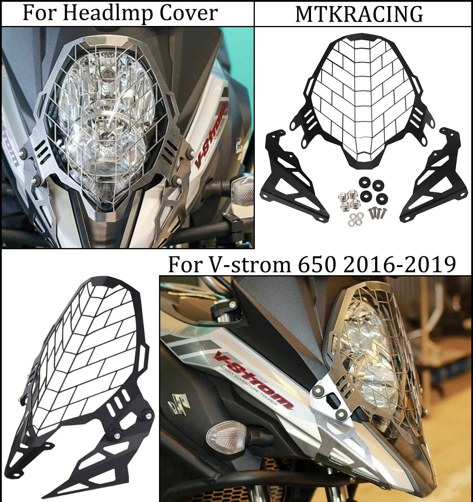 MTKRACING для SUZUKI V STROM 650 VSTROM VSTROM650 фара решетка крышка фары 2016 2019|Накладки и