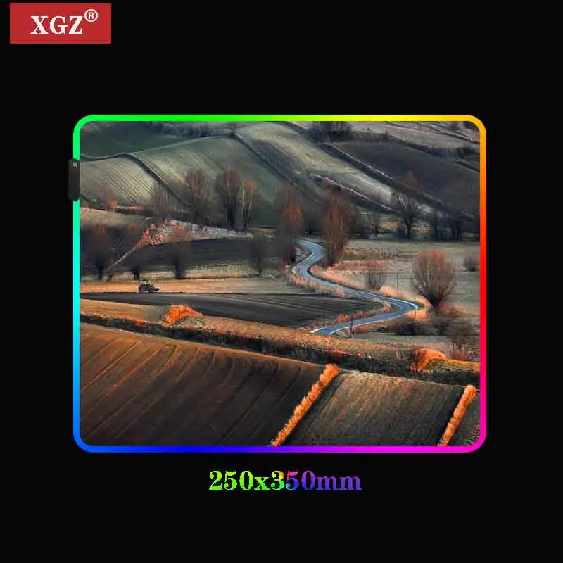 Красивый игровой коврик для мыши Xgz в стиле кантри RGB компьютерный светодиодный