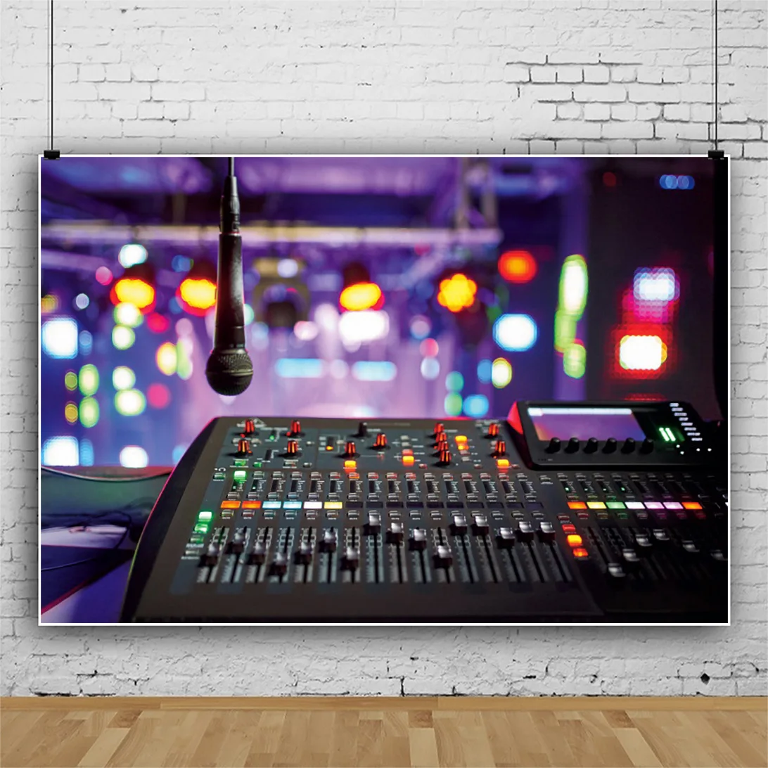 

Фон для портретной студийной фотосъемки с изображением музыкального танцпола вечерние дискотеки огней