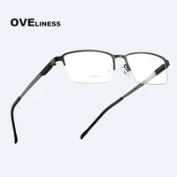 fashion mens eyeglasses frames optical glasses frame men titanium alloy eyewear myopia prescription glasses half metal frames