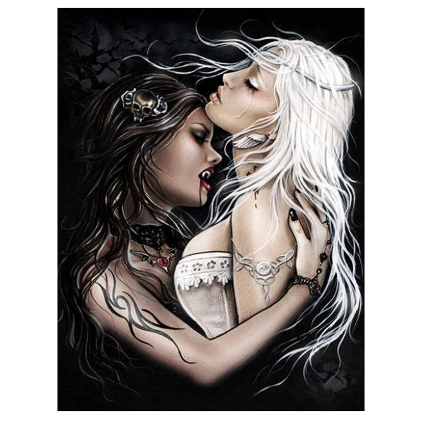 5D сделай сам полностью круглая алмазная живопись Виктория 3D вышивка вампирами