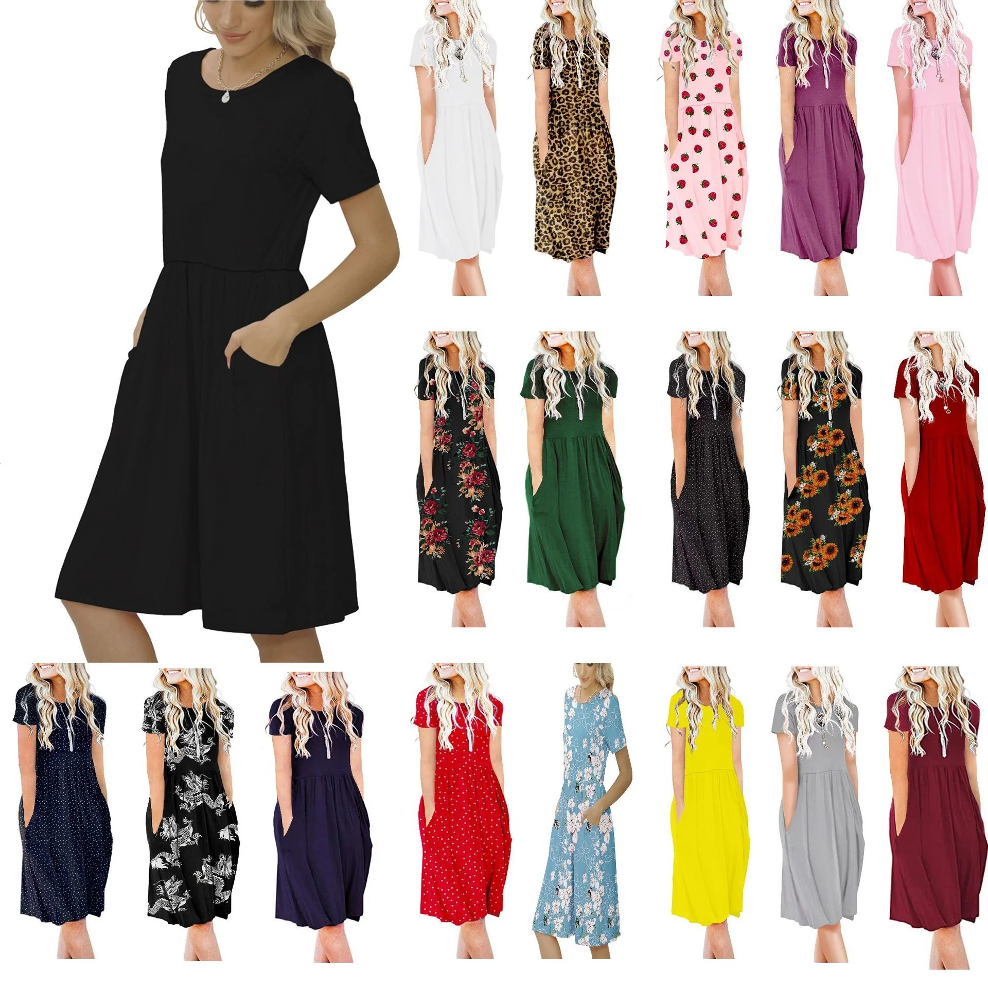 

Short sleeve summer clothes for white black casual linen dress women pocket women's new befree