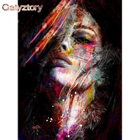 gatyztory 40x50cm oil painting by numbers abstract art woman handpainted diy gift pictures by numbers portrait home decoration