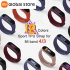 Ремешок MI Band 43 из ТПУ, спортивный браслет Mi Band 43, запястье, 2019, новейший цветной экран, 12 цветов на выбор для Xiaomi MI Band 4 и MI Band 3