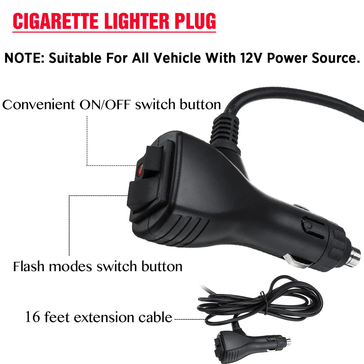 

20" 50cm 38 LED Car Roof Strobe Light Flashing Emergency Warning Light Lamp Car Truck Roof Flash Light Beacon Truck Trailer 12V