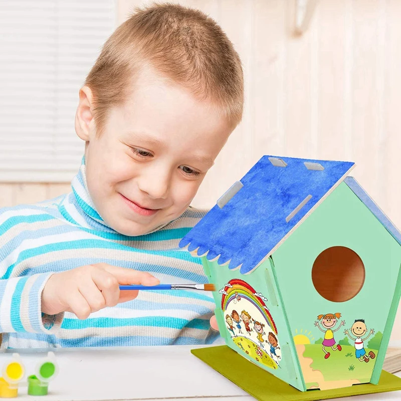 

Kids Crafts Wood Arts and Crafts,DIY Bird House Kit to Build and Paint-Creative Kids Activities for 3+ Year Old Kids