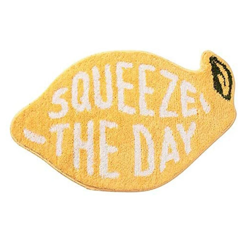 Мягкий желтый коврик в форме лимона для ванной детский нескользящий виде фруктов